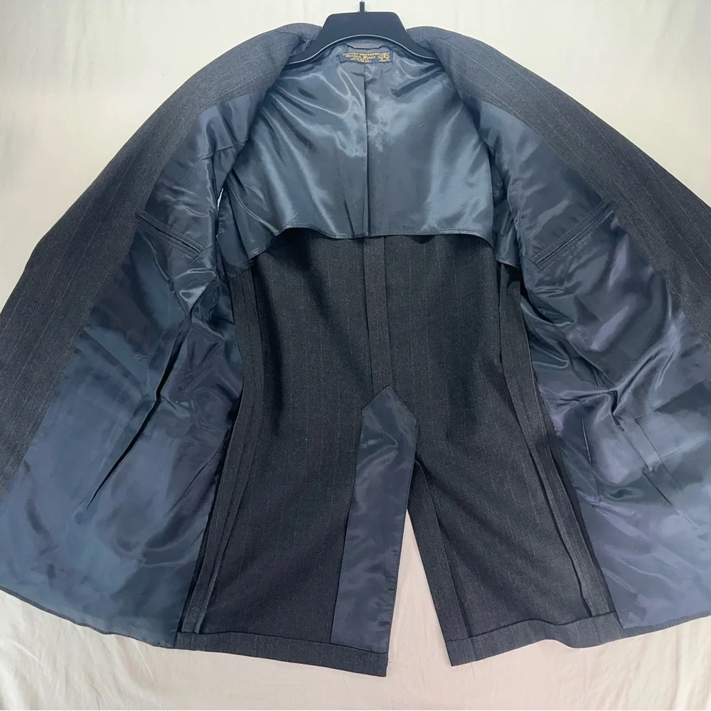 Brooks Brothers Golden Fleece Mens Blazer Suit Jacket Size 43XL‎ Pin Gray Stripe